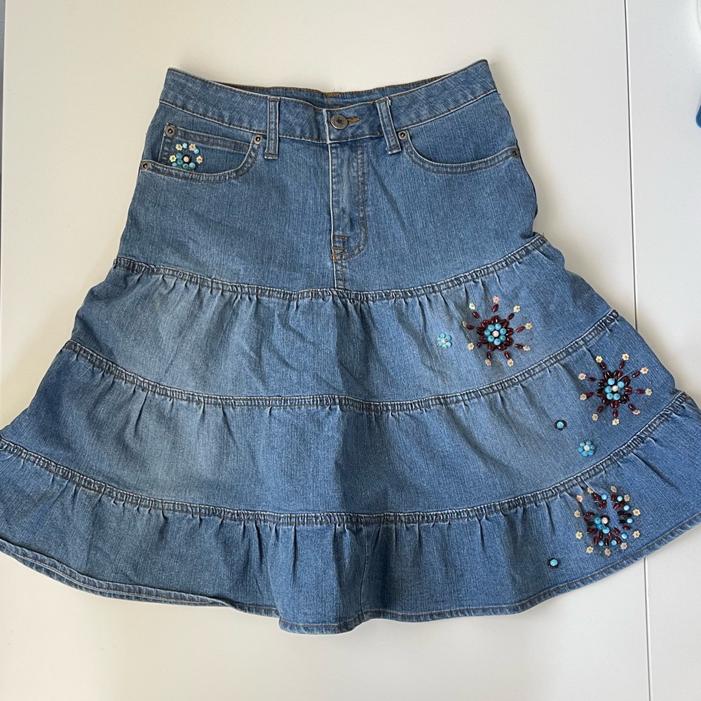 Arizona Jean Co. Ruffled Denim Skirt